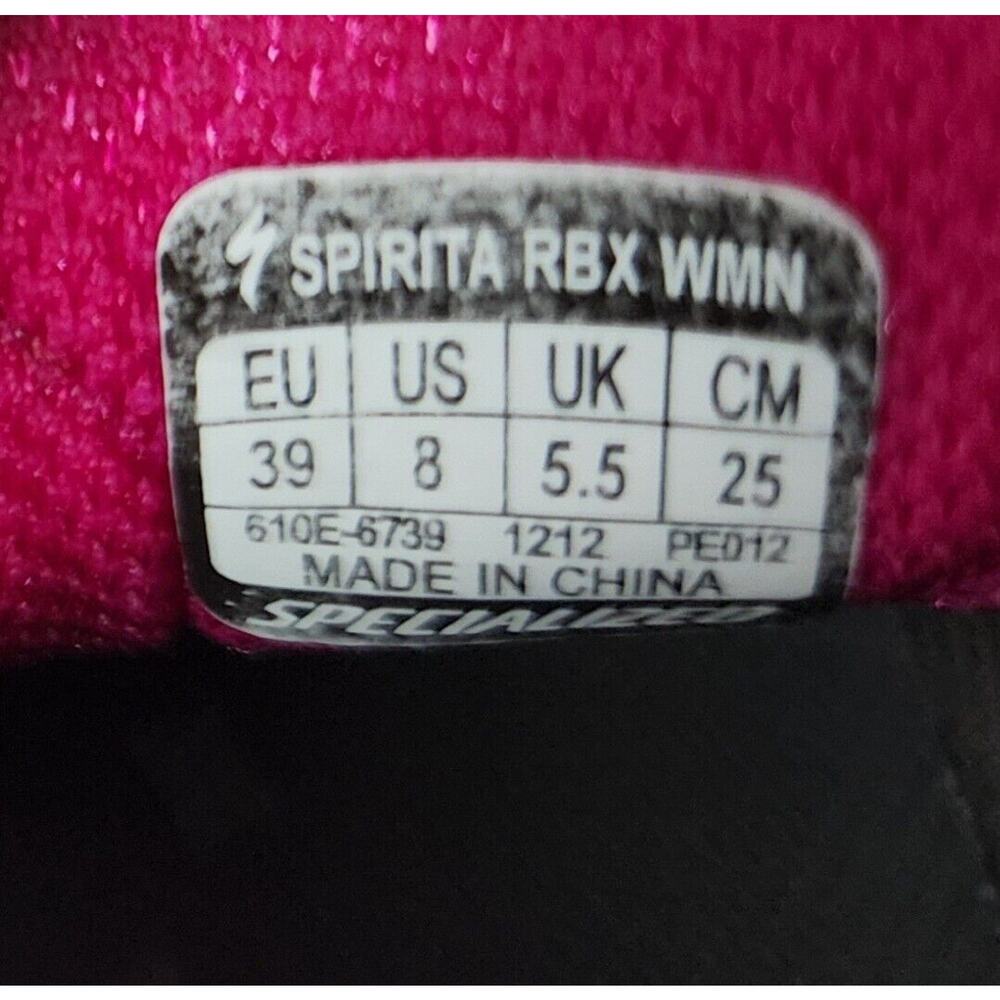 SPECIALIZED Spirita RBX Women's Cycling Shoes Black Pink size 8 EUC - Picture 7 of 7